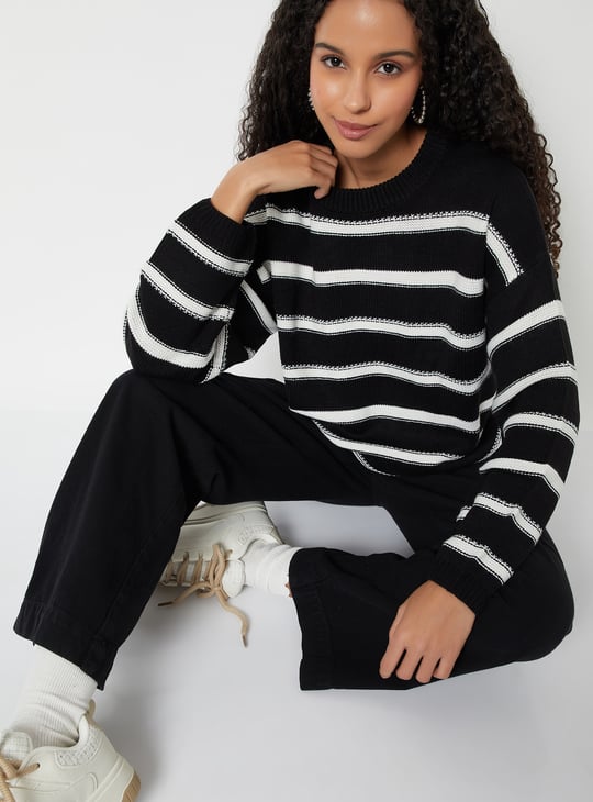 Women Striped Boxy Fit Sweater