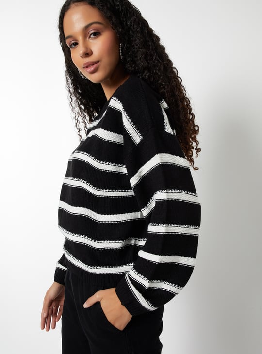 Women Striped Boxy Fit Sweater