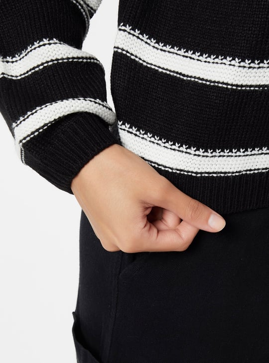 Women Striped Boxy Fit Sweater