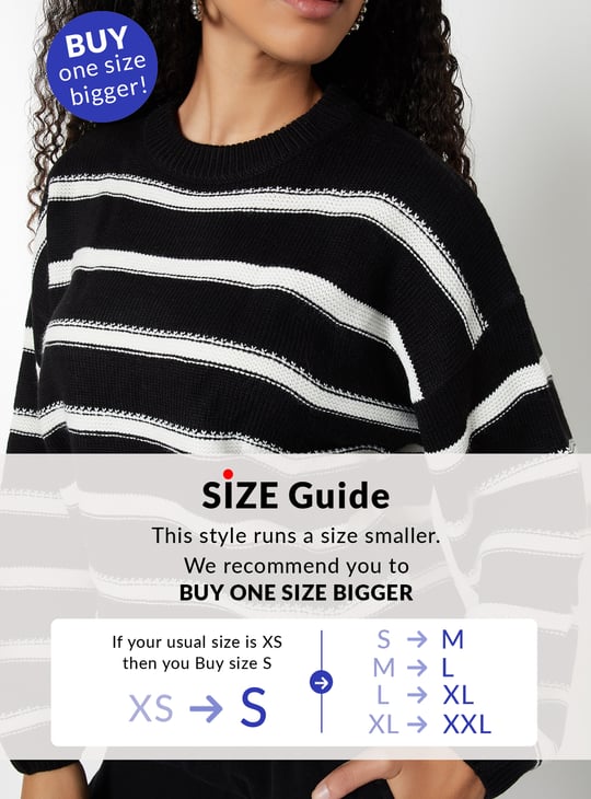 Women Striped Boxy Fit Sweater