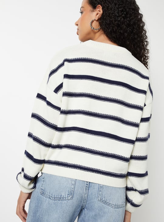 Women Striped Boxy Fit Sweater