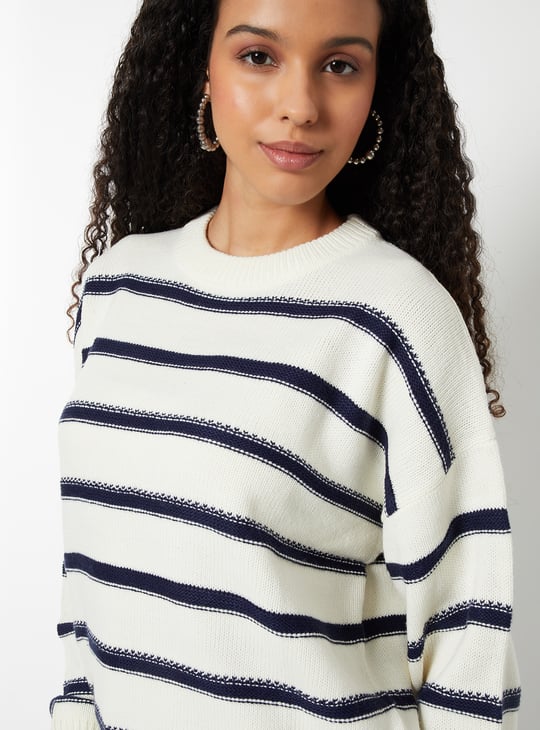 Women Striped Boxy Fit Sweater