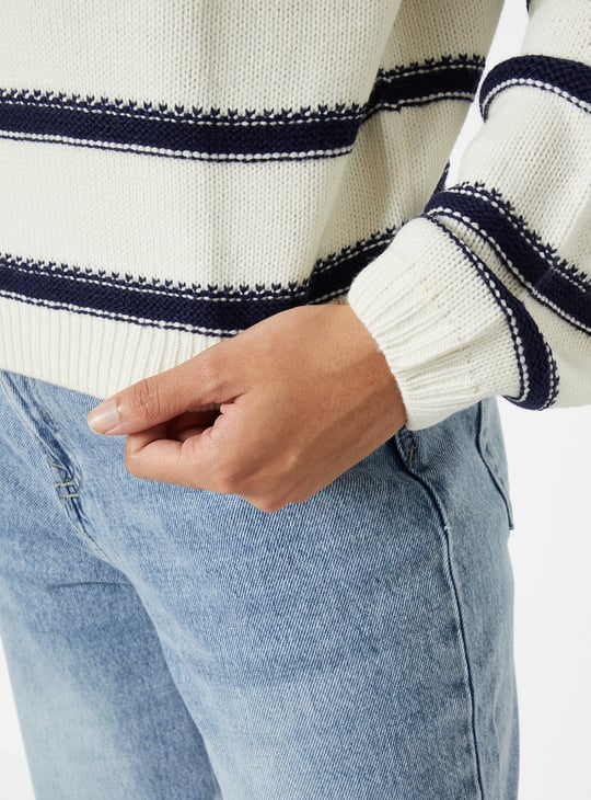 Women Striped Boxy Fit Sweater