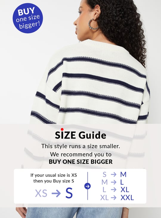 Women Striped Boxy Fit Sweater