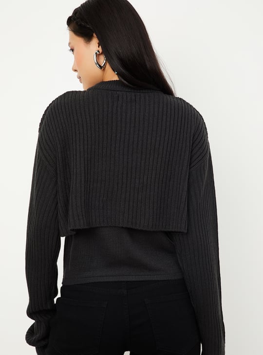 Women Ribbed Layered Sweater