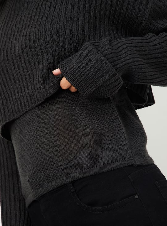 Women Ribbed Layered Sweater