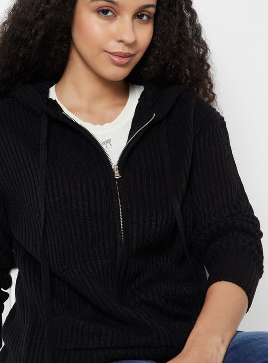 Women Knit Hooded Cardigan