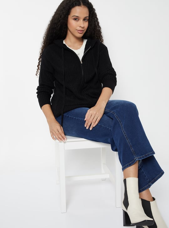 Women Knit Hooded Cardigan