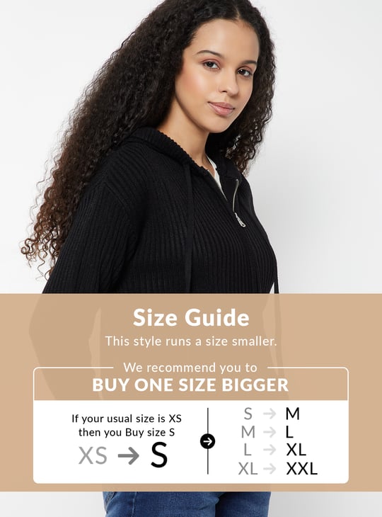 Women Knit Hooded Cardigan