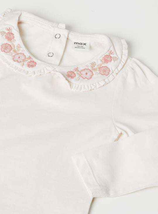 Girls Textured Pinafore Dress with Top