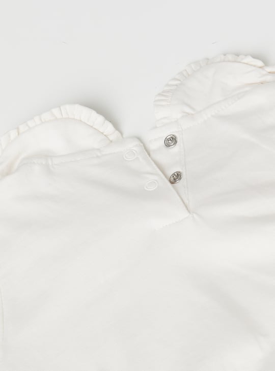 Girls Textured Pinafore Dress with Top