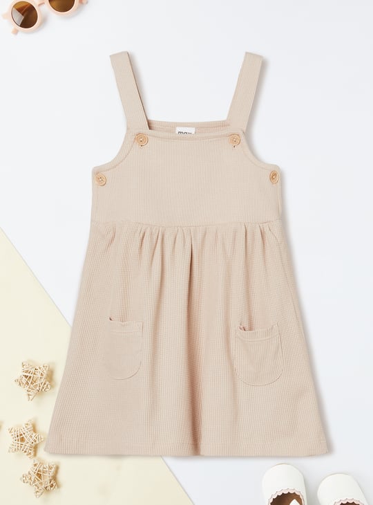 Girls Textured Pinafore Dress with Top