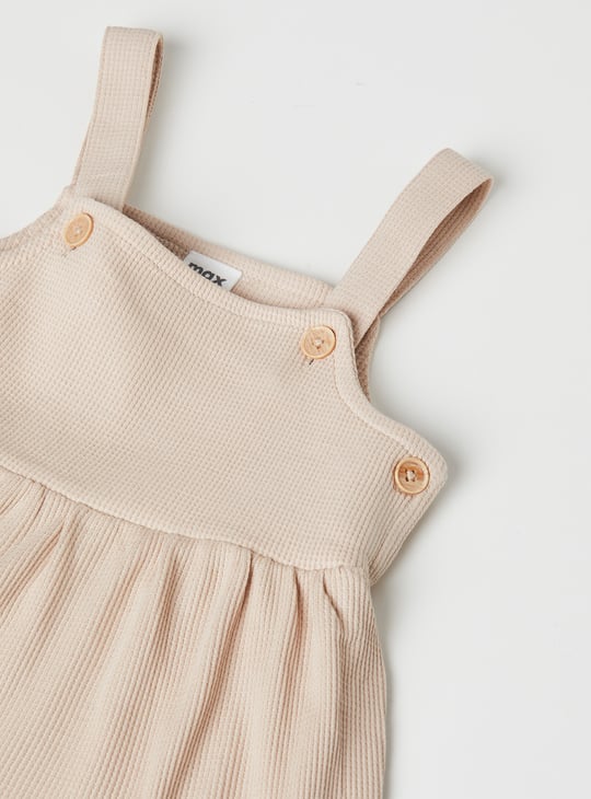 Girls Textured Pinafore Dress with Top