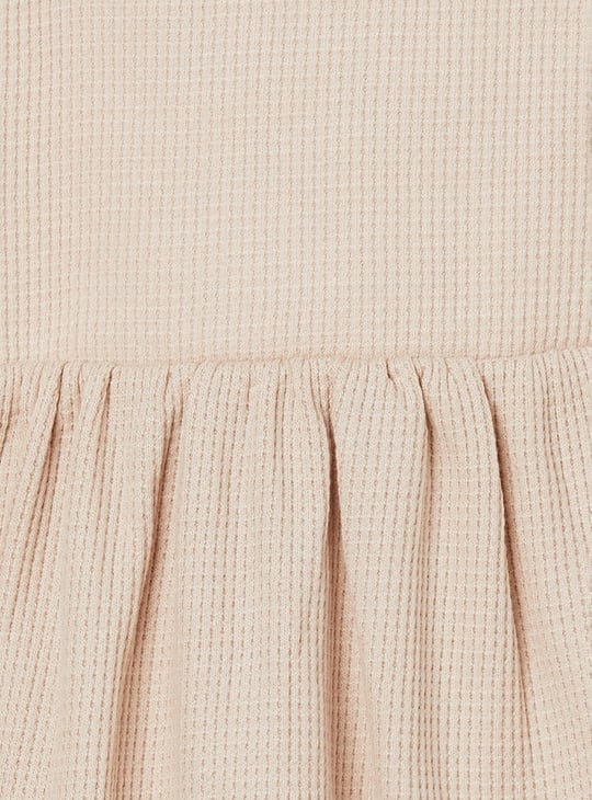 Girls Textured Pinafore Dress with Top