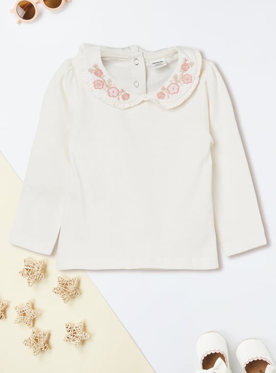 Girls Textured Pinafore Dress with Top