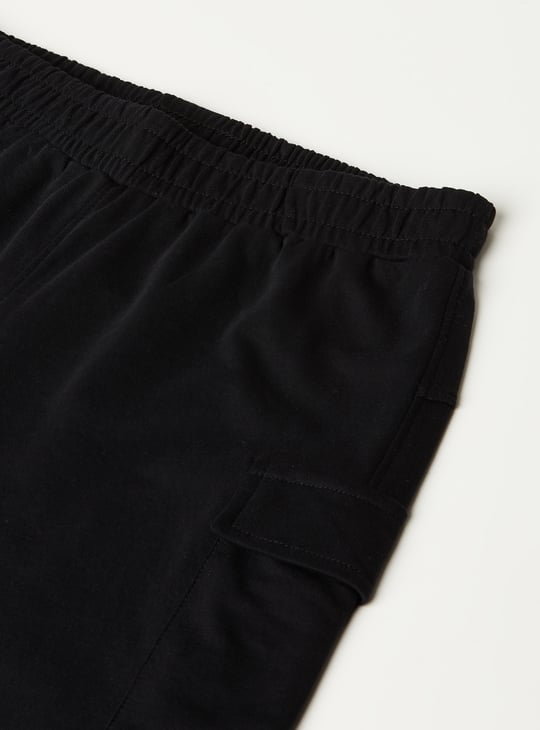 Girls Solid Cargo Shorts