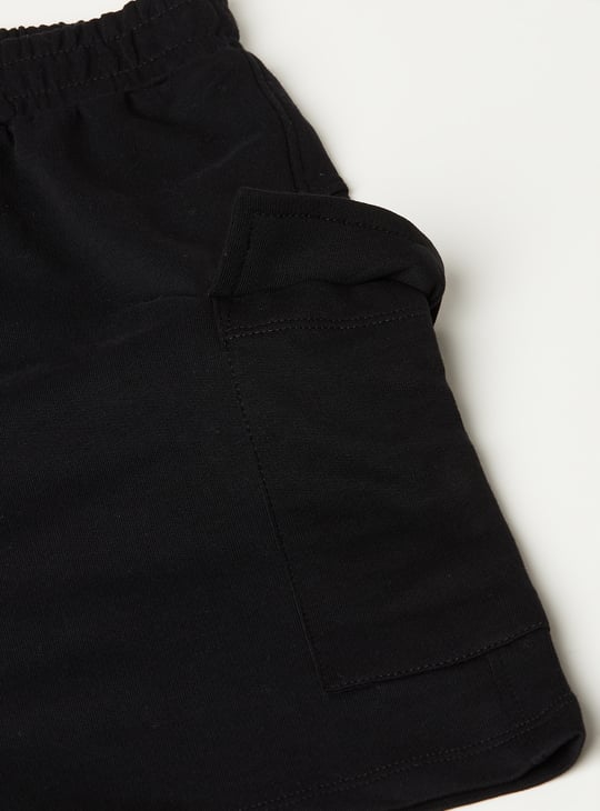 Girls Solid Cargo Shorts