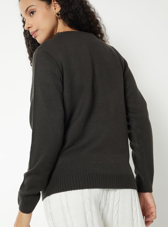 Women Floral Knit Cardigan