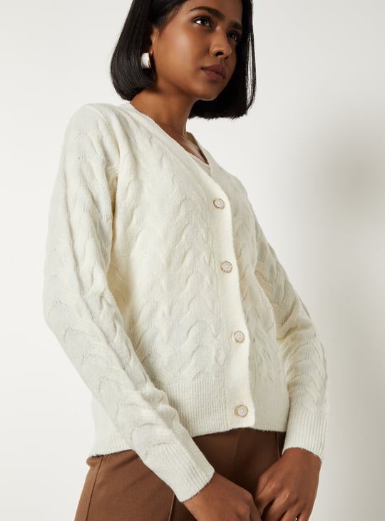 Women Cable Knit Cardigan