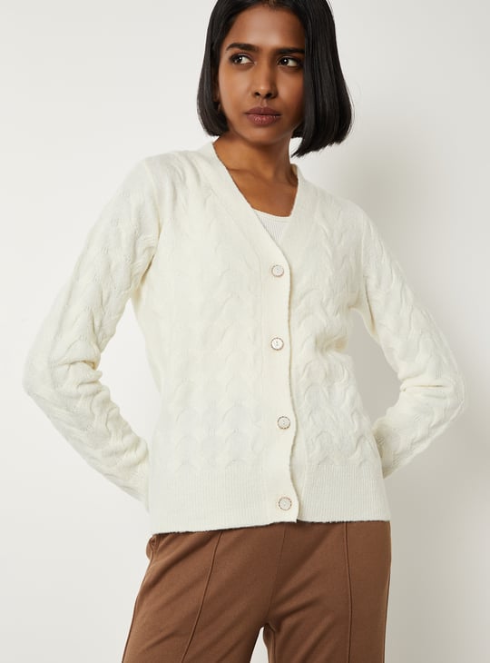 Women Cable Knit Cardigan