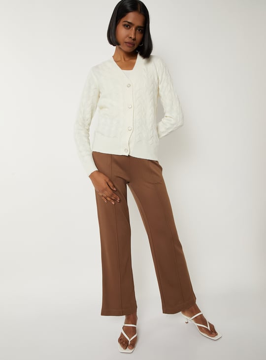 Women Cable Knit Cardigan