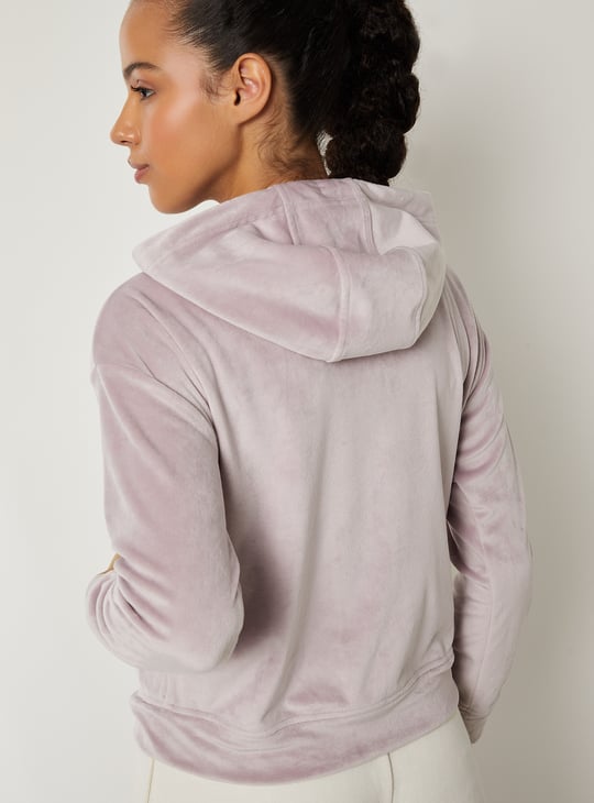 Women Solid Velour Jacket