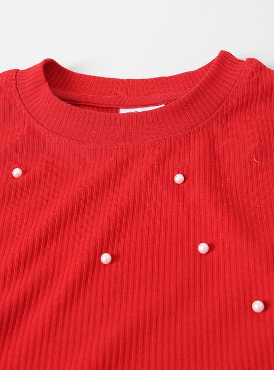 Girls Pearl Embellished Top