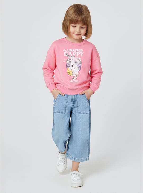 Girls Graphic Print Sweatshirt