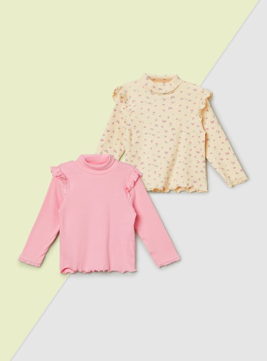Girls Knit Ruffle Top - Pack of 2