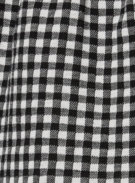 Girls Checked A-line Dress with T-shirt