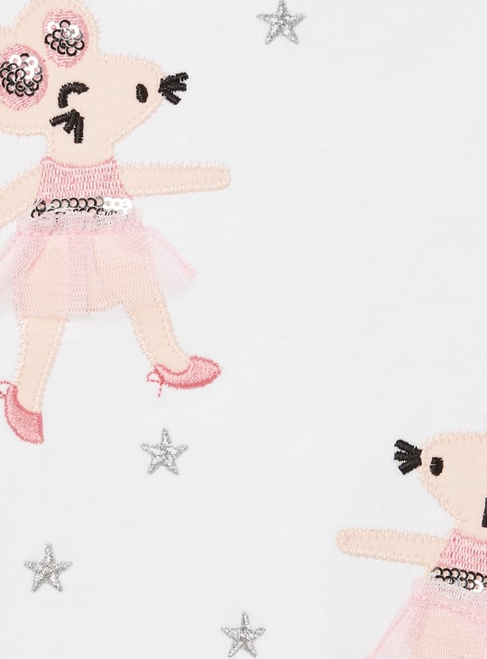 Girls Applique T-shirt with Leggings