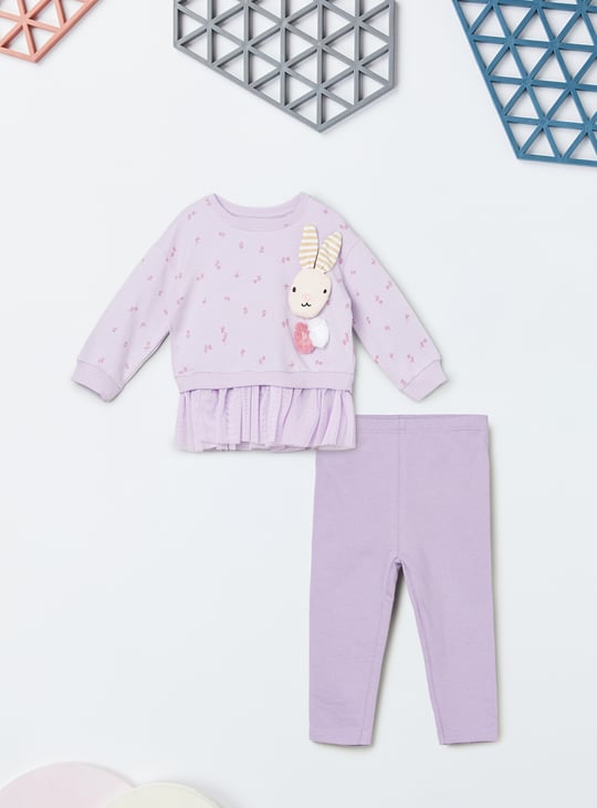 Girls Printed Bunny Leggings Set