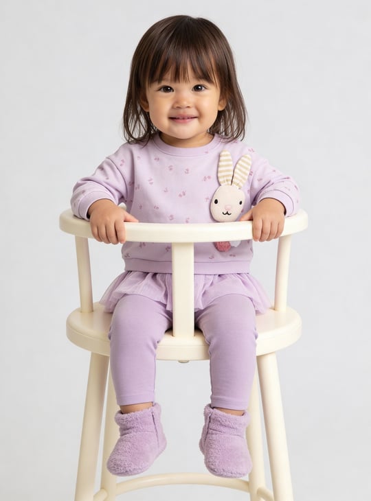 Girls Printed Bunny Leggings Set