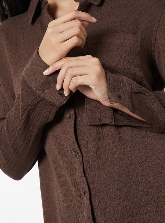 Women Textured Regular Fit Shirt