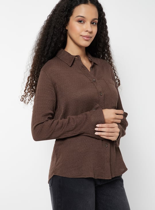 Women Textured Regular Fit Shirt