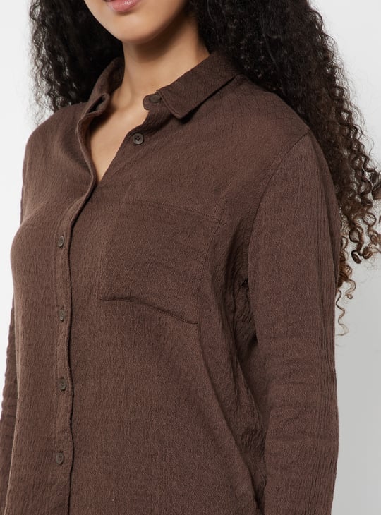 Women Textured Regular Fit Shirt