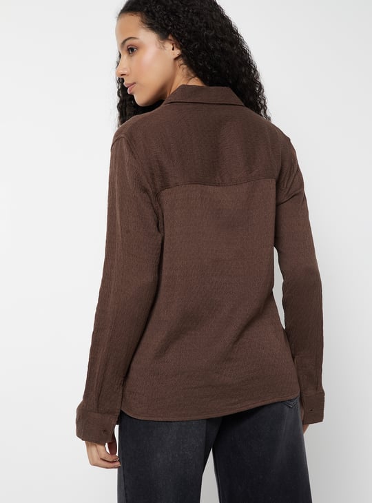 Women Textured Regular Fit Shirt