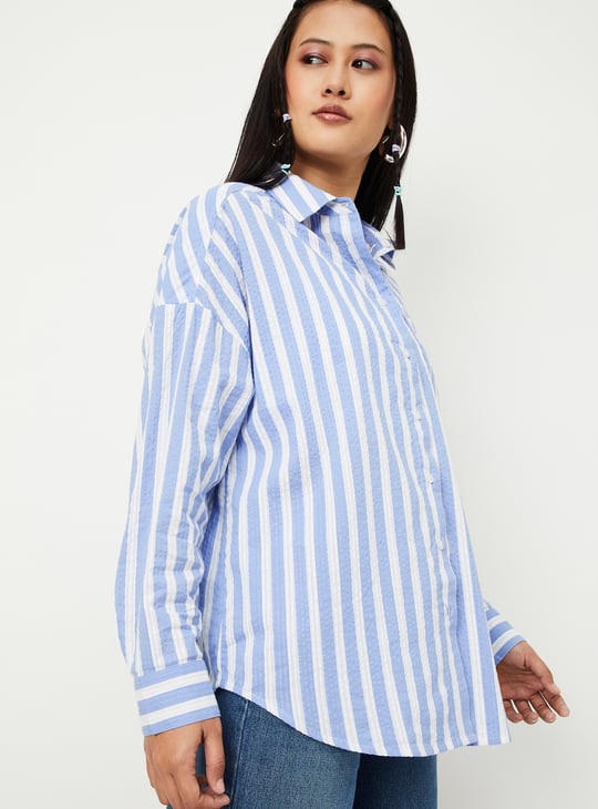 Women Striped Oversized Shirt