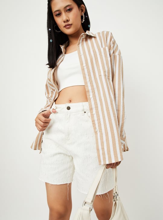 Women Striped Oversized Shirt