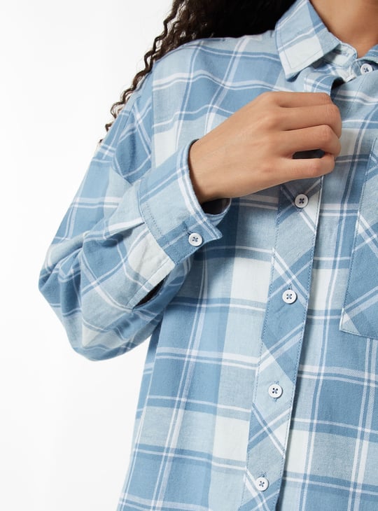 Women Checked Oversized Shirt