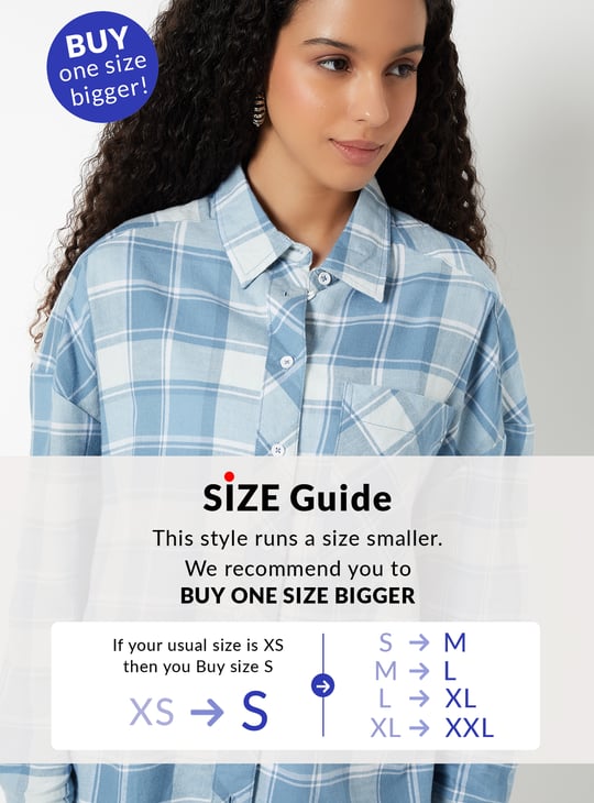 Women Checked Oversized Shirt