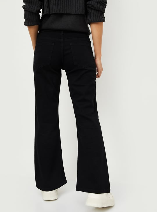 Women Solid Flared Jeans