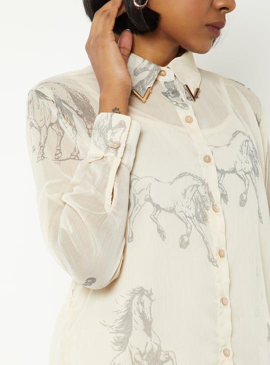 Women Woven Shirt with Camisole