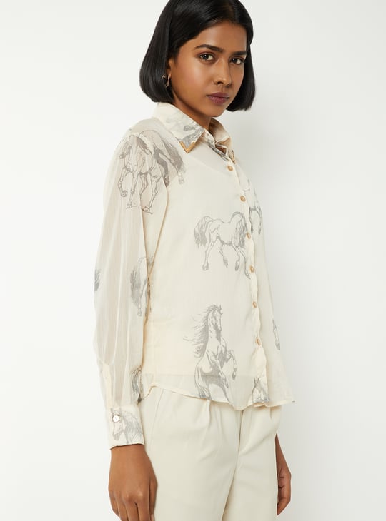 Women Woven Shirt with Camisole