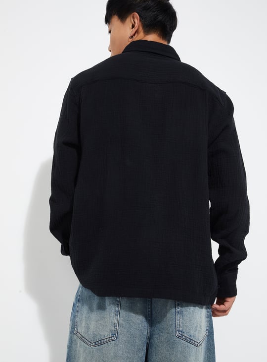 URB_N Men Textured Regular Shirt