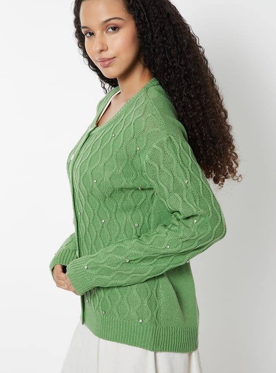 Women Jacquard Embellished Cardigan | Jacquard