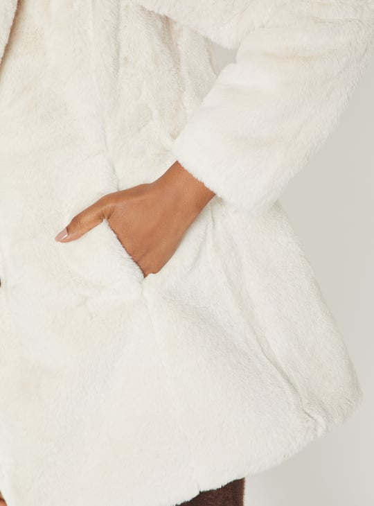 Women Solid Faux Fur Jacket