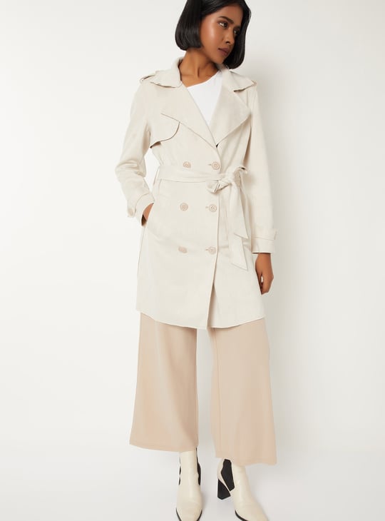 Women Textured Trench Coat