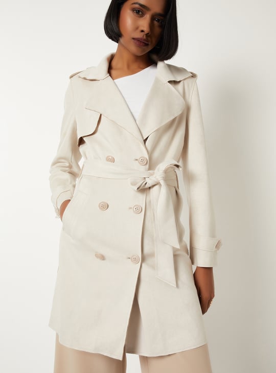 Women Textured Trench Coat