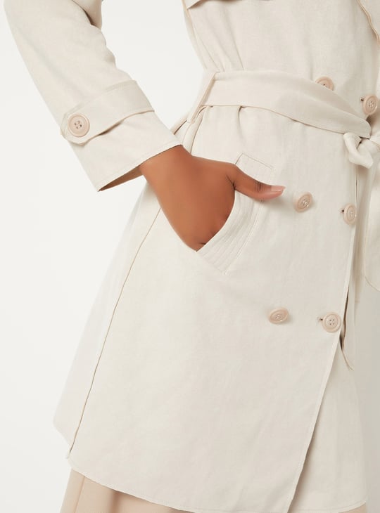 Women Textured Trench Coat